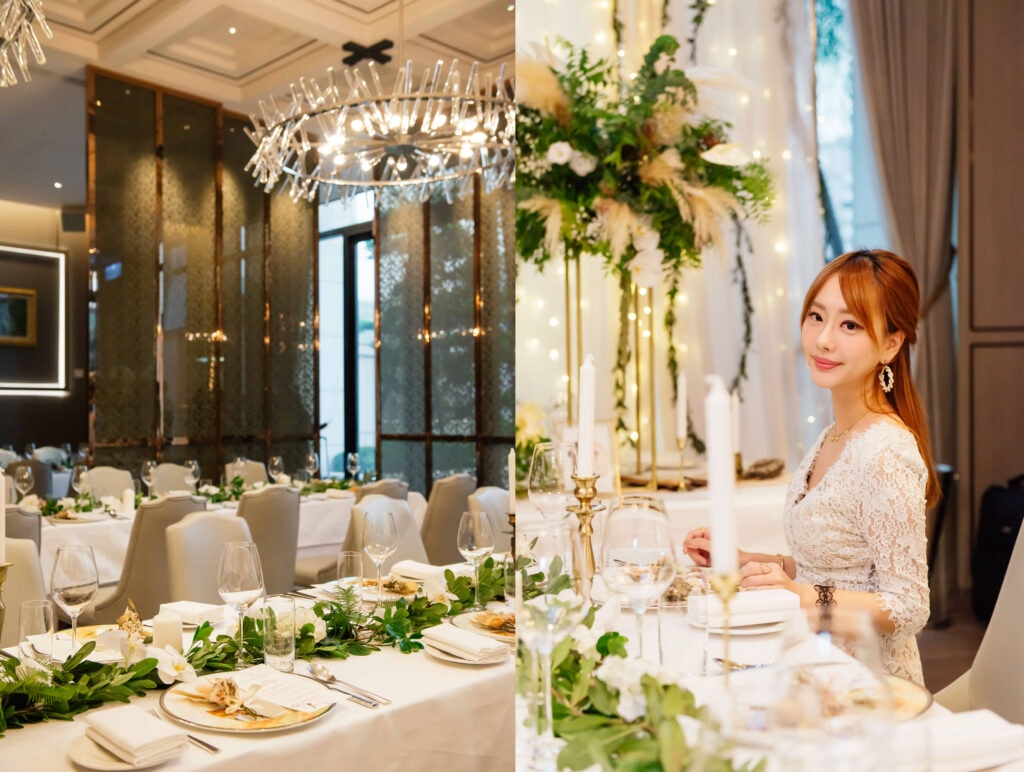 台北美福大飯店.GMT義大利餐廳西式長桌的優雅婚禮,可在同層樓Cocoon池畔酒吧,舉行一場賓主盡歡的After Party!